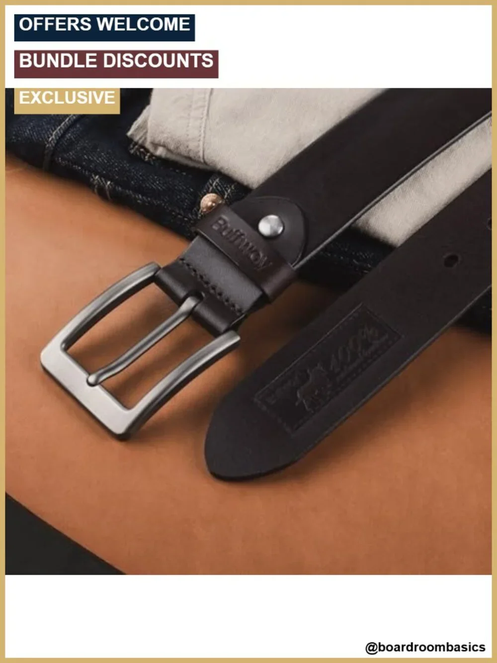 Men's Full Grain Leather Belt 1.5